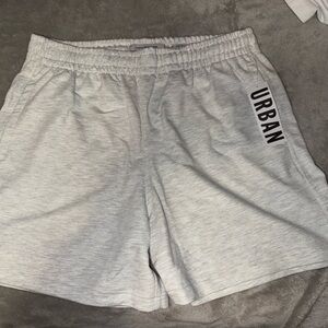 Urban Outfitters Light Gray Textured Elastic Waist Shorts